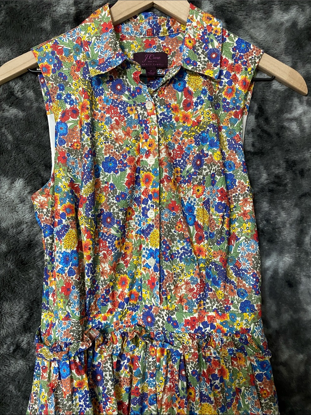 J. Crew Liberty Margaret Annie Floral Print Shirt Dress Women's Size 2 - Picture 2 of 8